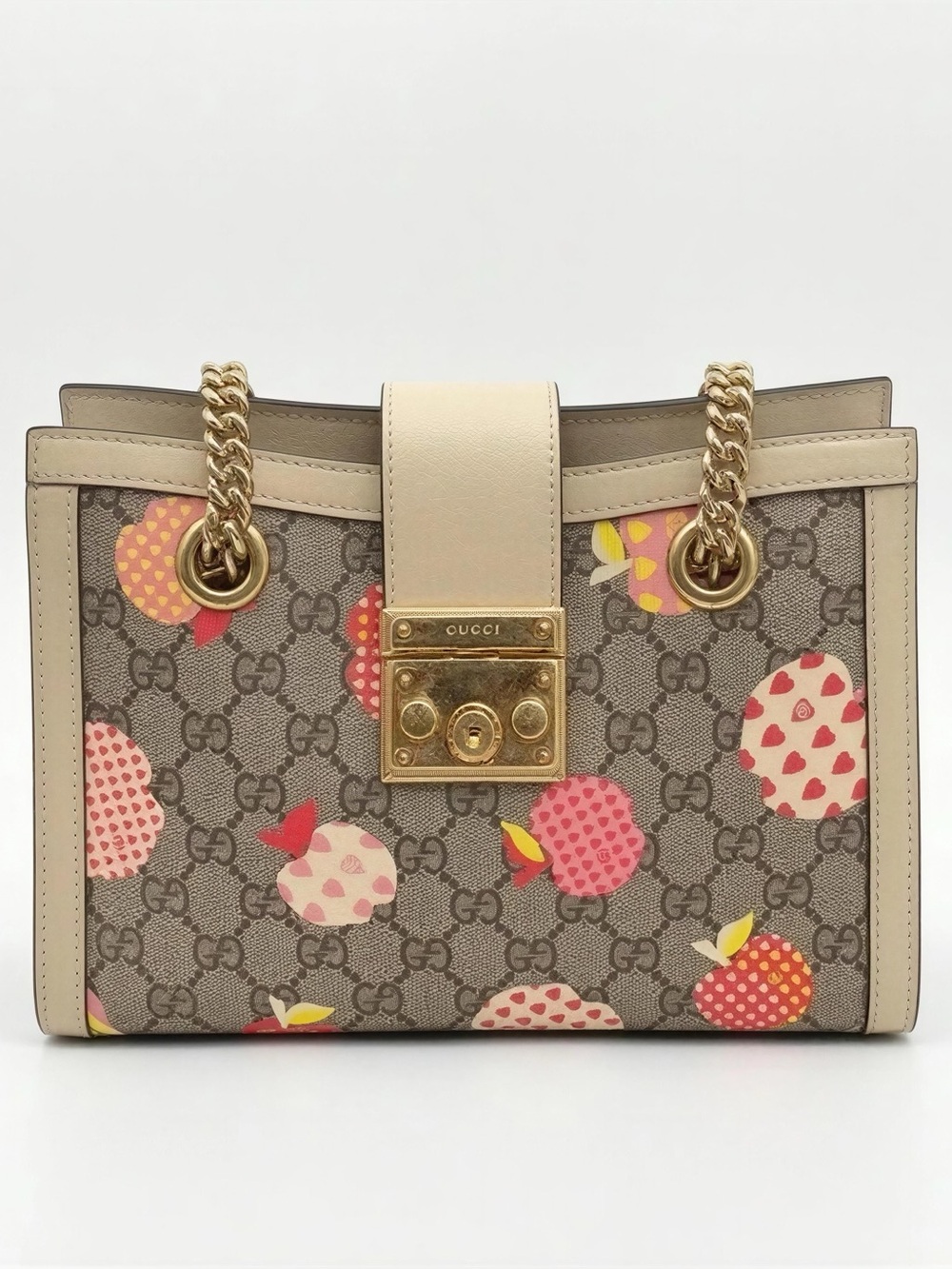 Gucci Beige and Pink Patterned Shoulder Bag